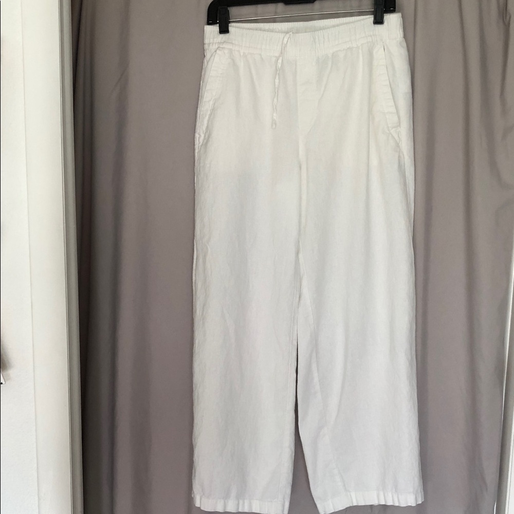 Old Navy Women's White Wide Linen Pants